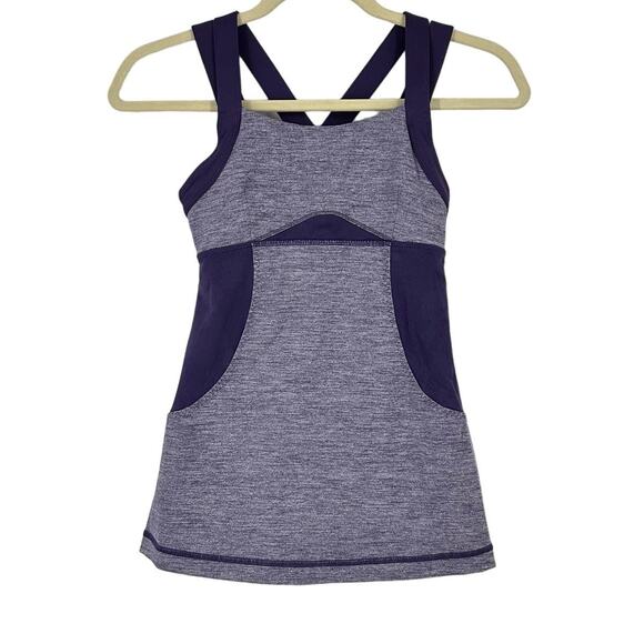 Lululemon Chaturanga Tank in Heathered Concord Grape Size 4 - Picture 1 of 8